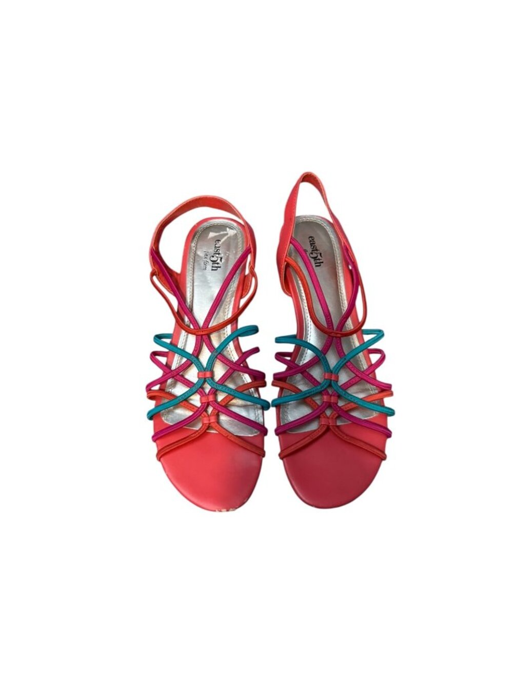 East 5th Colorful Elastic Strap Wedge Sandals – Size 9